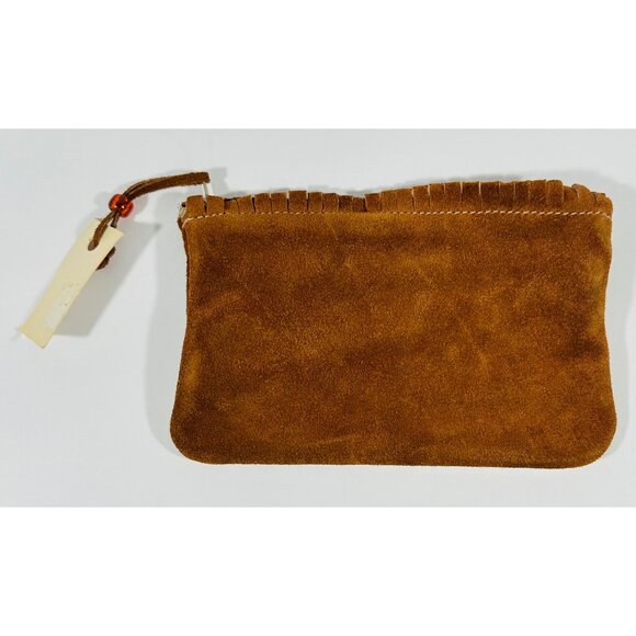 Handcrafted Arizona Suede Pouch With Beaded Accent & Fringe Detailing Travel - Picture 6 of 12